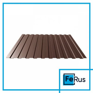 Профнастил R-20 полимерный 0,35х1150х1200 мм RAL 8017 шоколадно-коричневый двусторонний